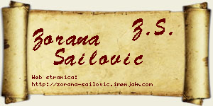 Zorana Sailović vizit kartica